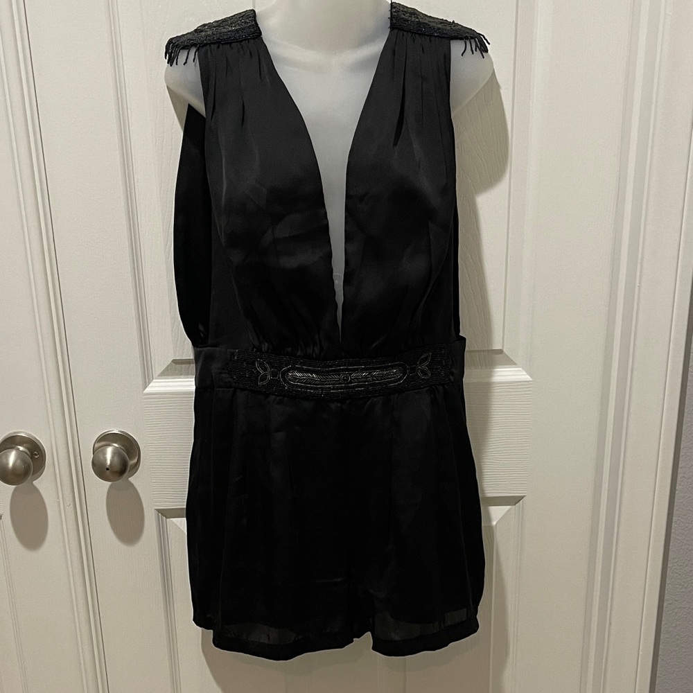 Black Beaded Romper